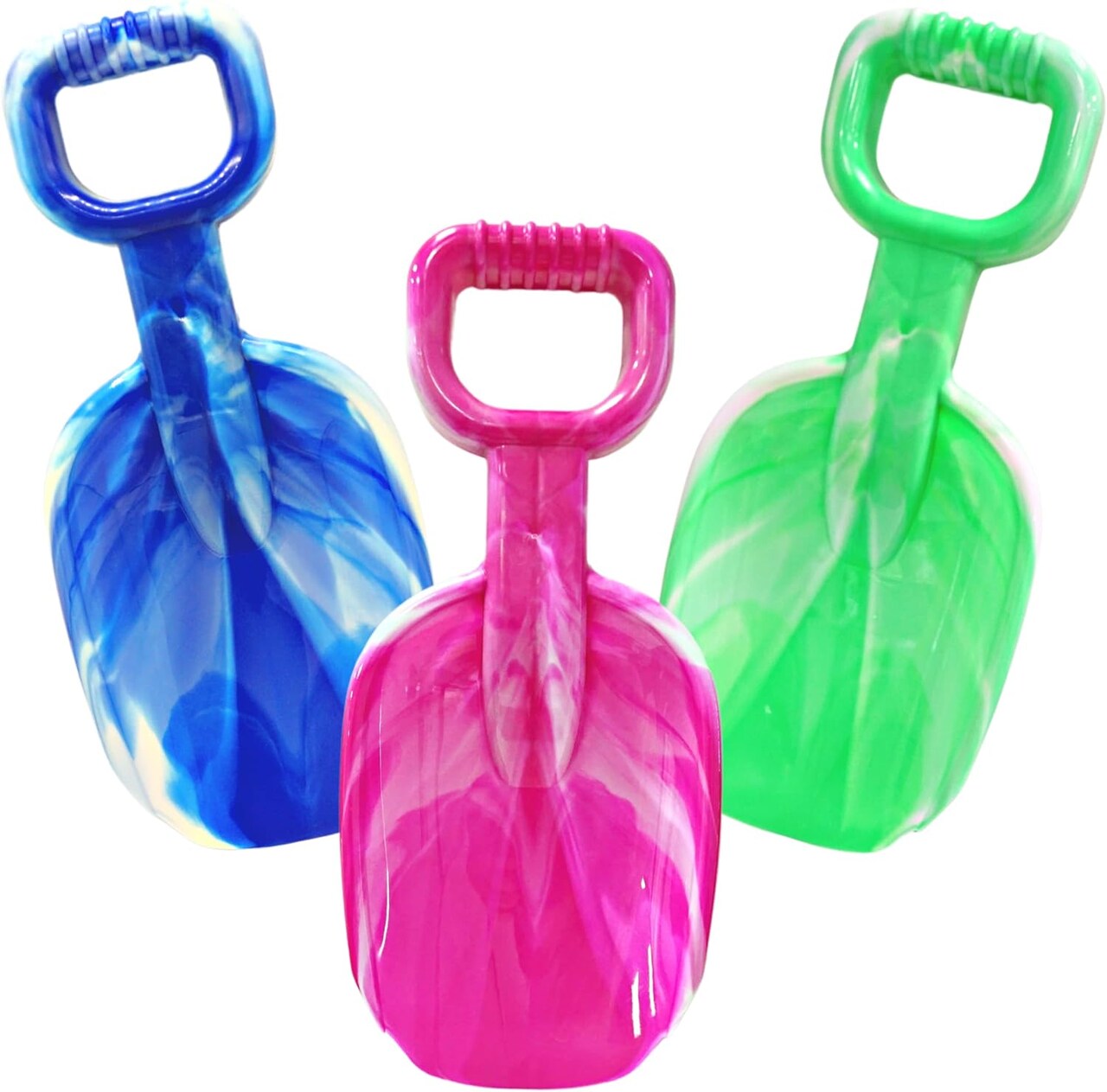 4E's Novelty 3 Pcs Beach Shovel Large 15 Inch Sand Shovel for Kids Heavy Duty Plastic - Great for Beach Toys for Kids 3-10, Sand Toys for Toddlers, Outdoor Summer Sandbox Toys
